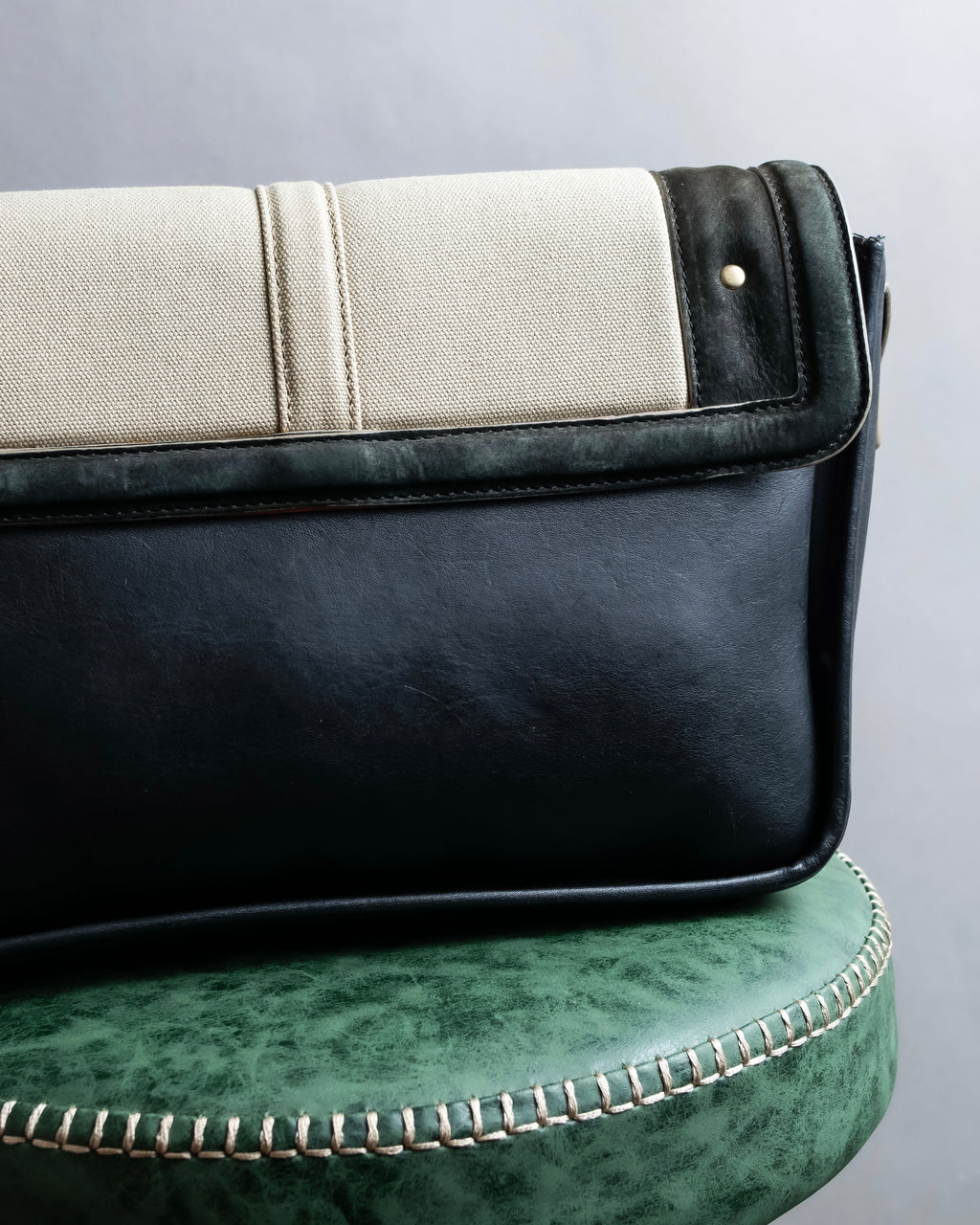 "Chloe" Leather &amp; canvas combination design chain crossbody bag