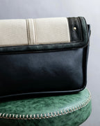 "Chloe" Leather &amp; canvas combination design chain crossbody bag