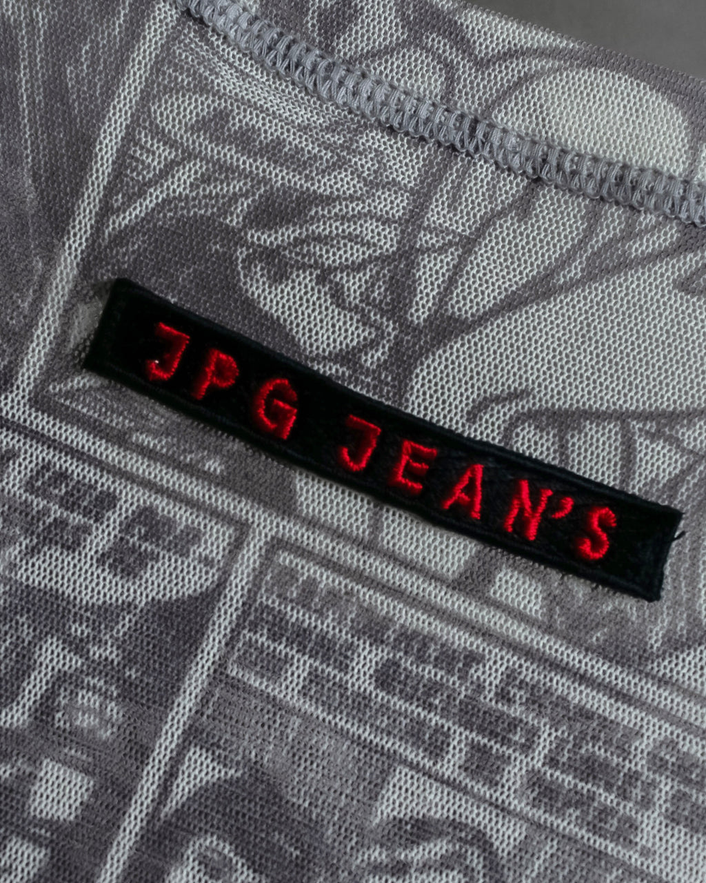 "JEAN PAUL GAULTIER JEANS" American comic book motif sheer short length pullover