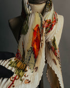 -SPECIAL- "Hermès" 90's-00's Accordion pleated scarf