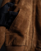 "SEAHOP" Ribbed design suede leather blouson