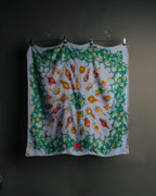 "GUCCI" 90's-00's Vintage botanical and perfume bottle silk scarf