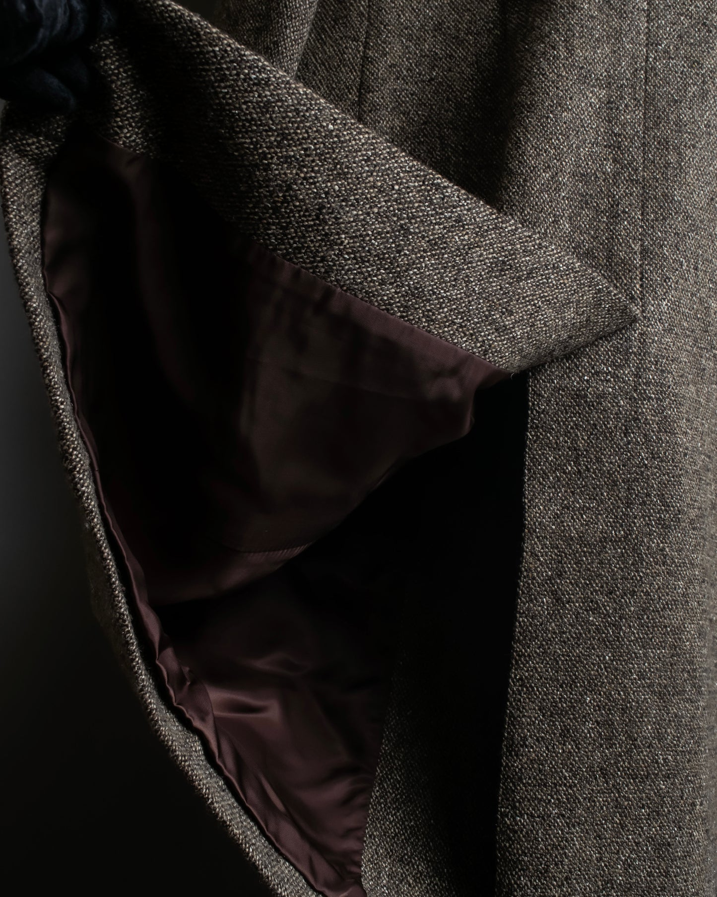 "Yves Saint Laurent Rive Gauche"
Fly front tweed chester coat