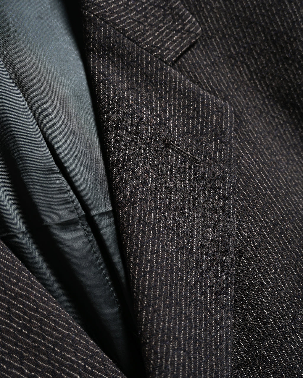 DOLCE & GABBANA/ 2015 Silver Pin Striped Single Breasted Set-up Brown