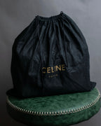 "CELINE" Horizontal form suede one-handle bag