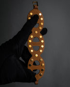 "HERMES" Chaine d'Ancre motif studs leather bracelet