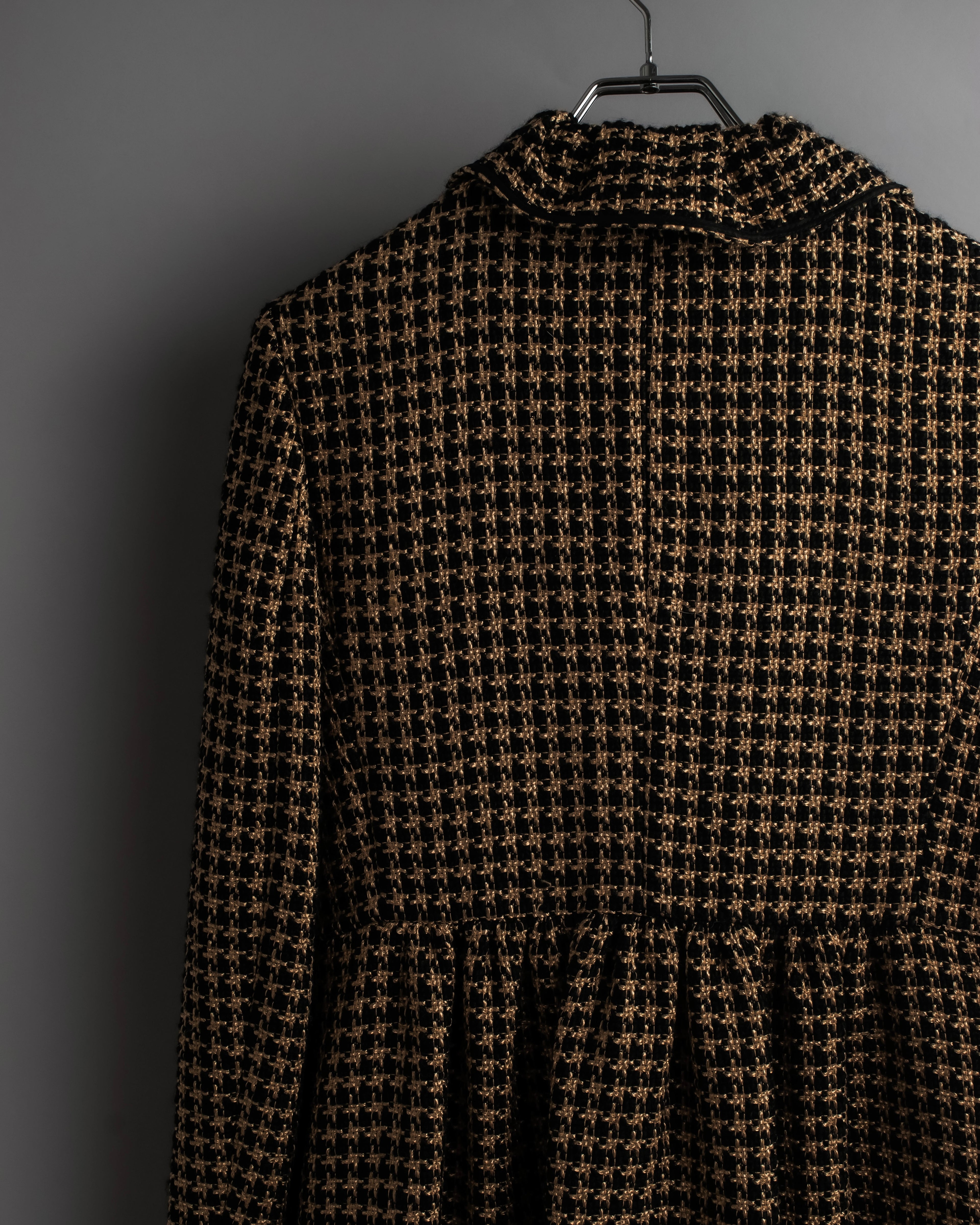 "RED VALENTINO" Ruffled frill detail tweed coat