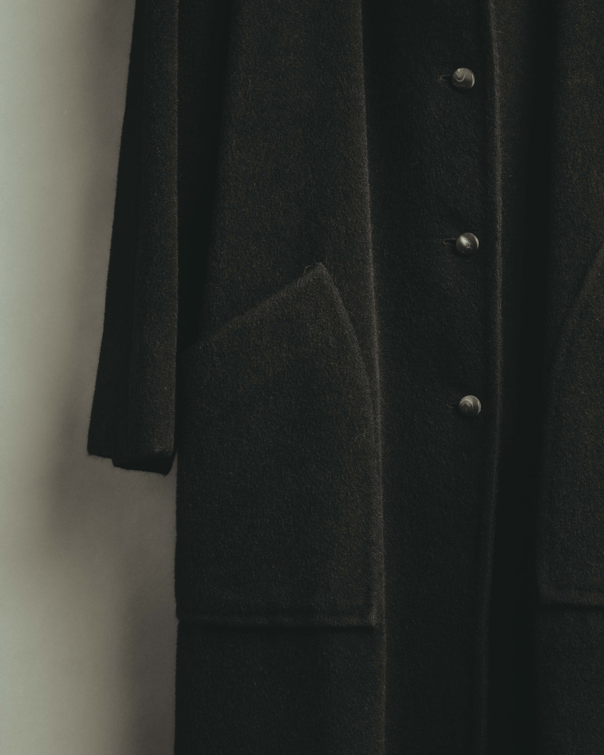 -SPECIAL- "Salvatore Ferragamo" 90's-00's Alpaca wool oversized shawl collar long coat