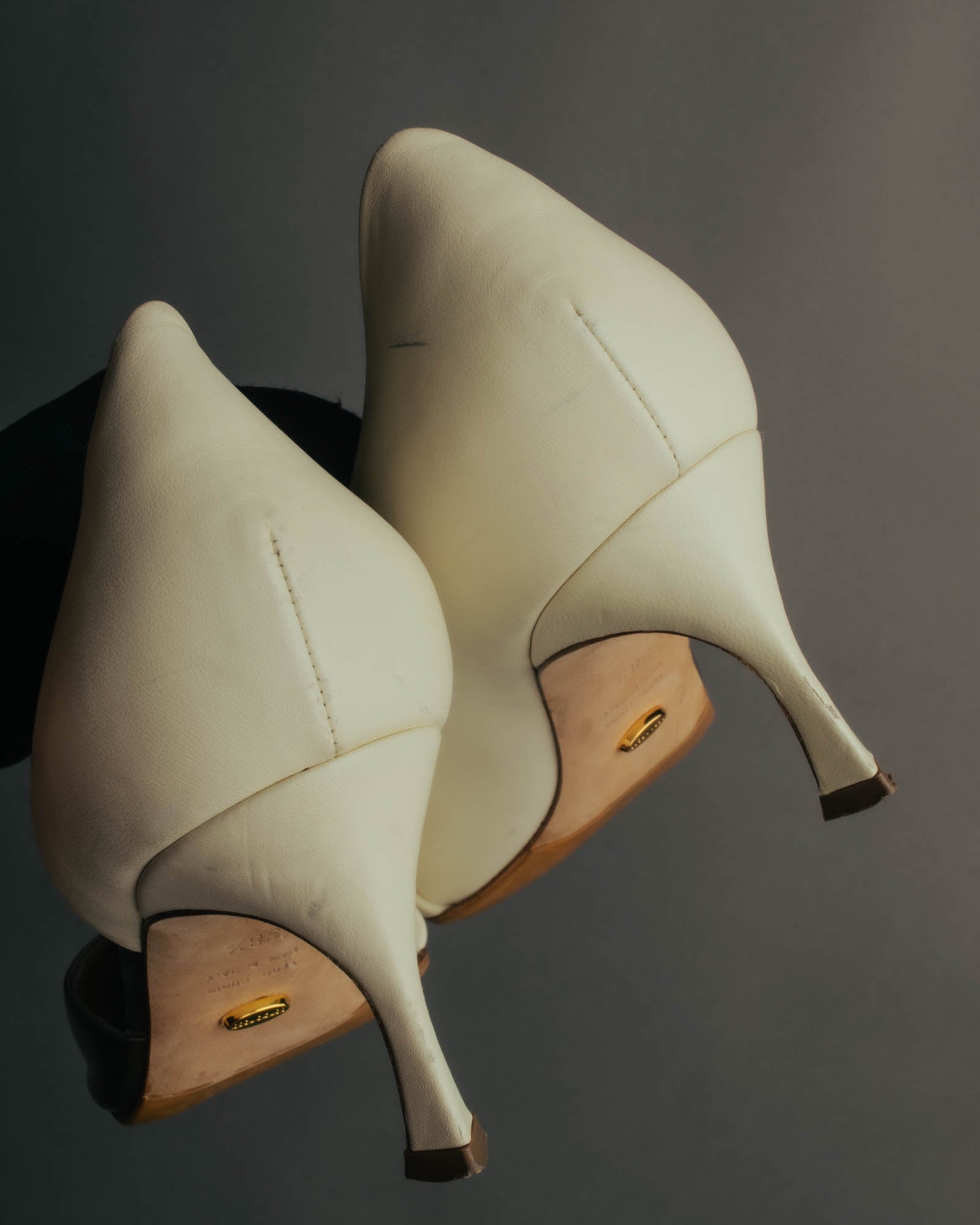 "Sergio Rossi" 90's-10's Elegant colorblock leather pointed-toe pumps