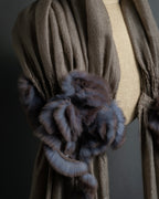 "FENDI" 04-10's Petal motif fur docking long muffler