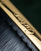 "Cartier" Gold metal buckle design leather belt