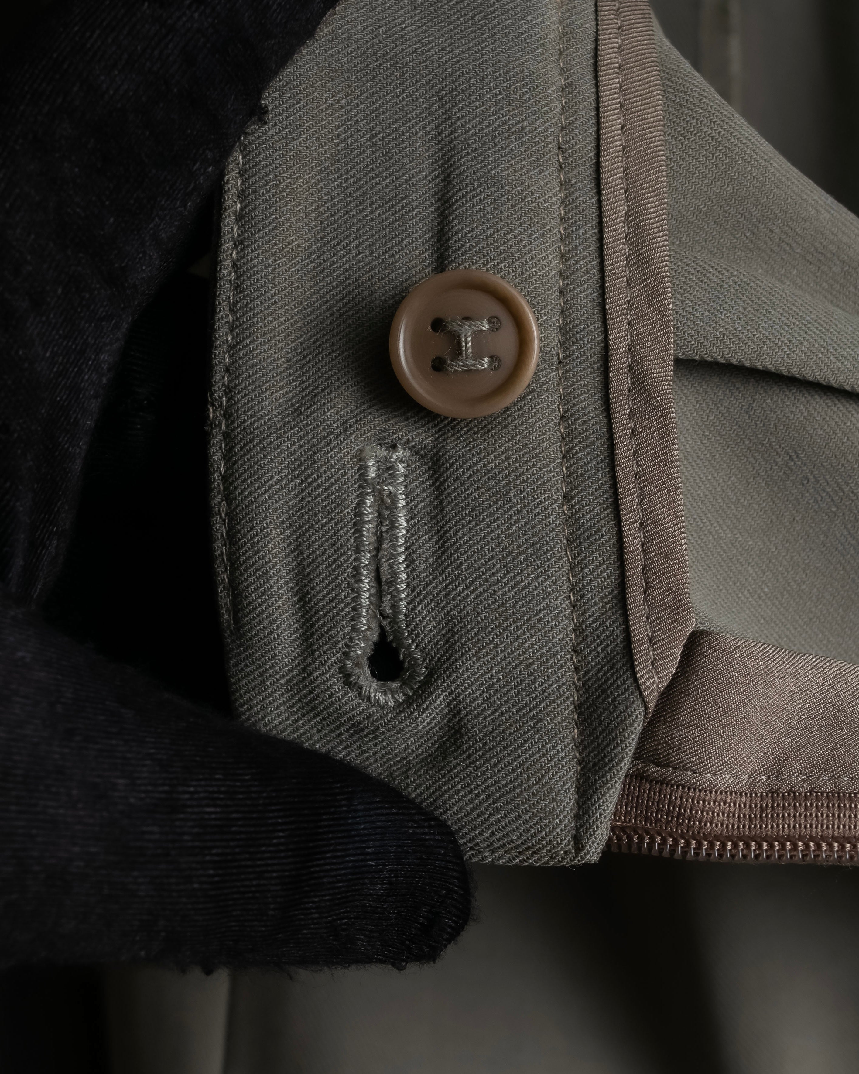 "HERMES" Margiela period silk wide straight slacks