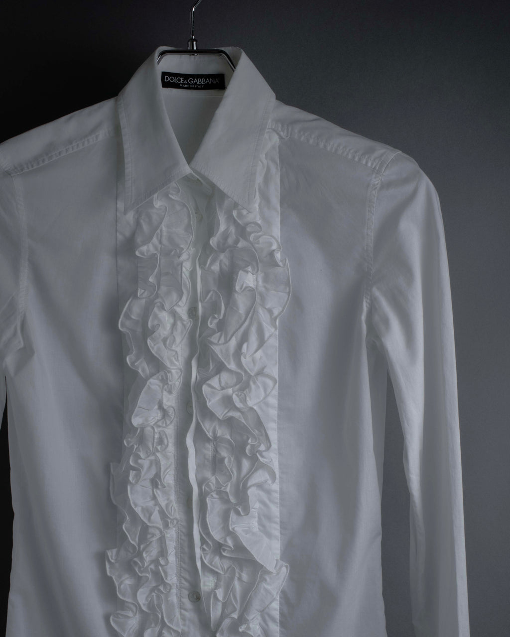 "Dolce & Gabbana" Tiered frill design white shirt