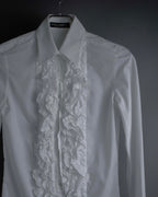 "Dolce & Gabbana" Tiered frill design white shirt