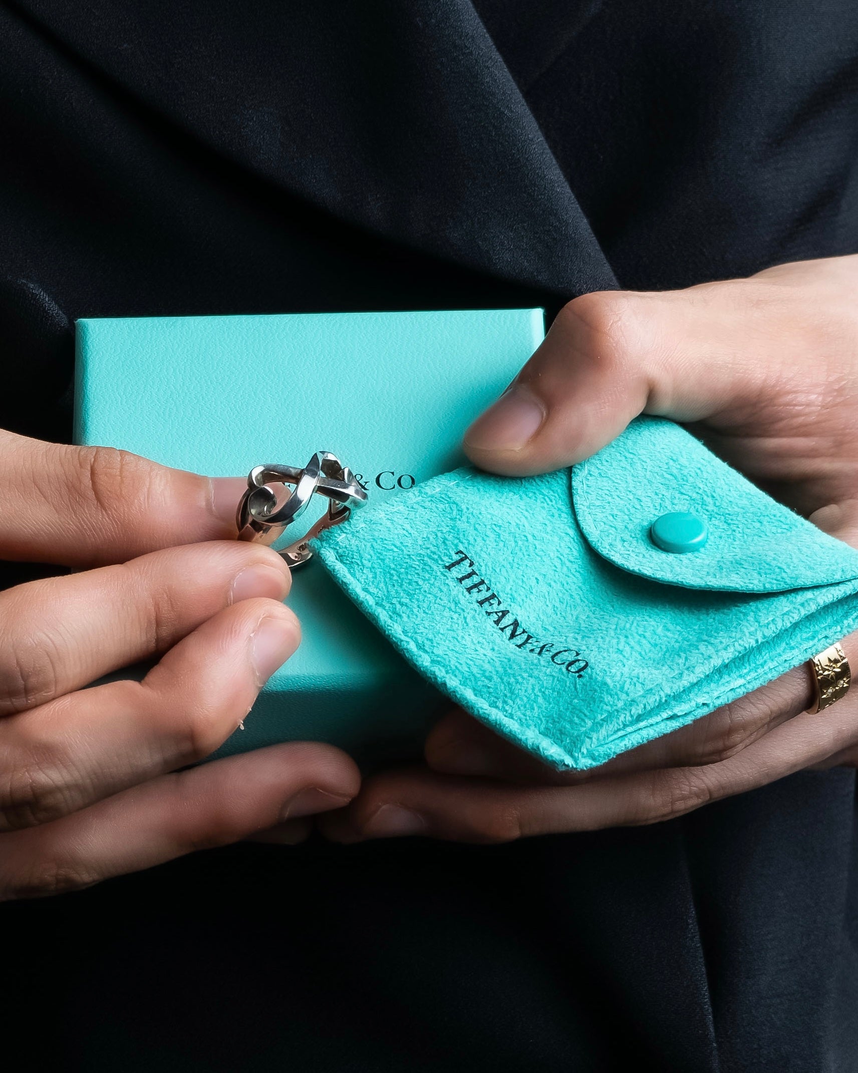 "Tiffany&Co" Paloma picasso loving heart double ring