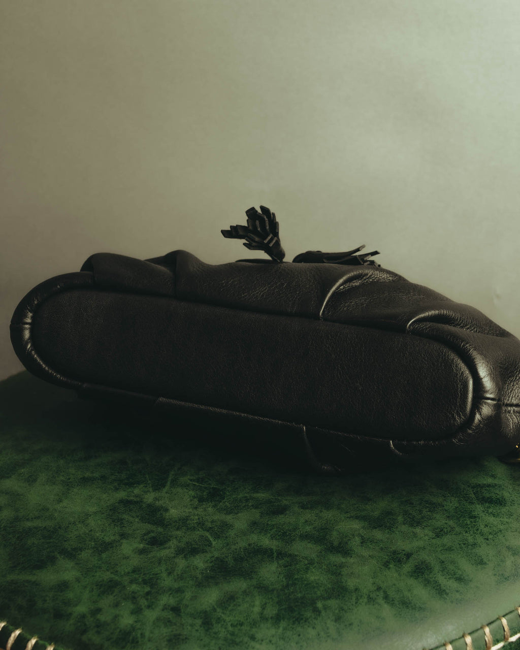 “SAN HIDEAKI MIHARA” 2000’s-2010’s black leather chain shoulder bag