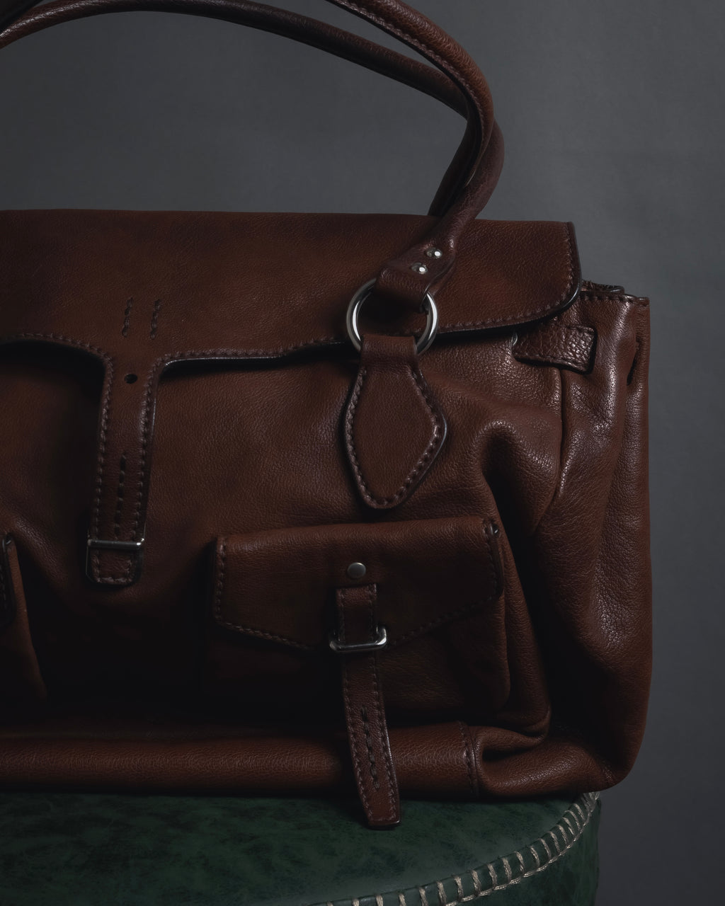 "JIL SANDER" 90’s-00’s Functional pocket leather satchel bag