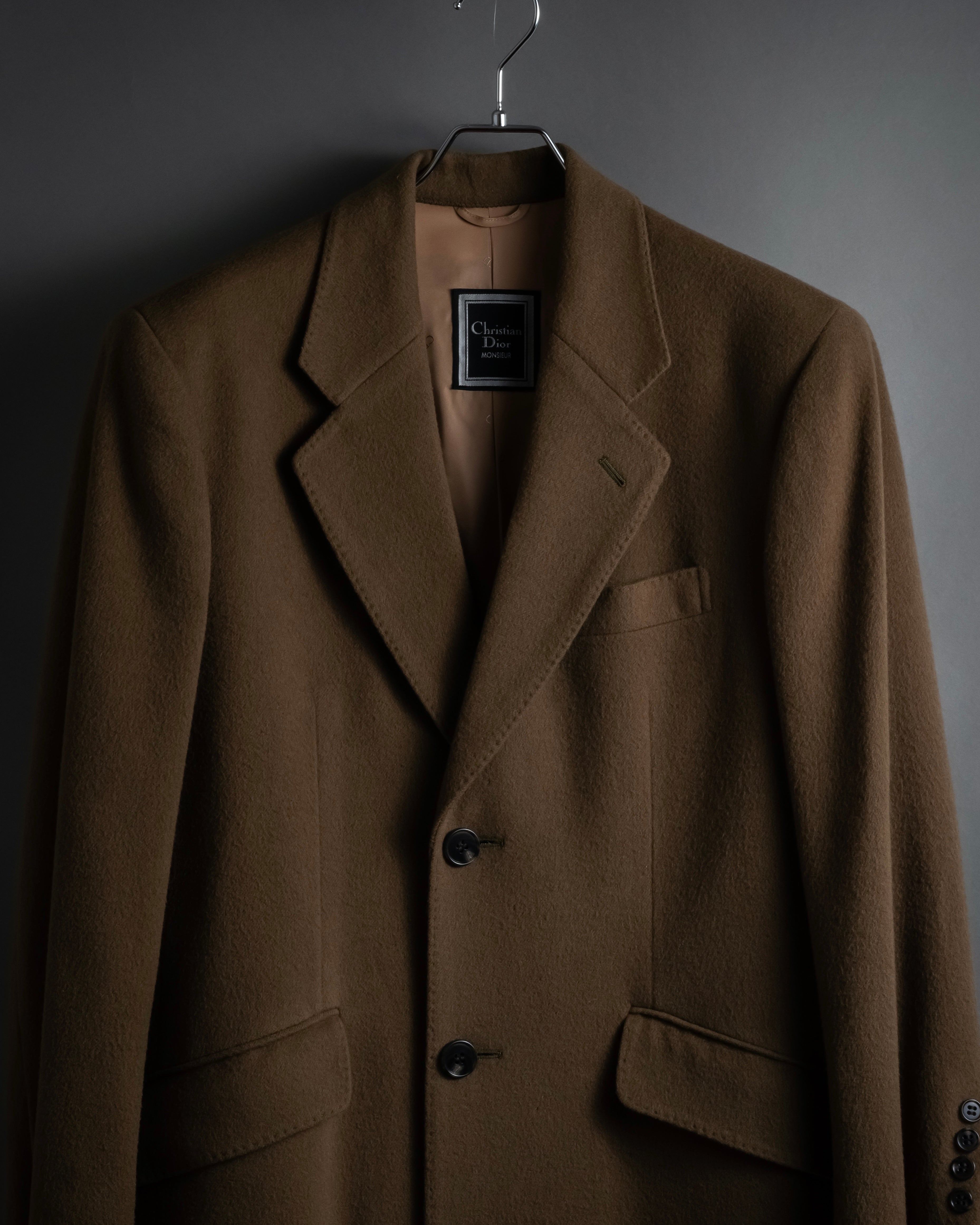 "CHRISTIAN DIOR MONSIEUR" 80's-90's Classic tailored wool melton chester coat