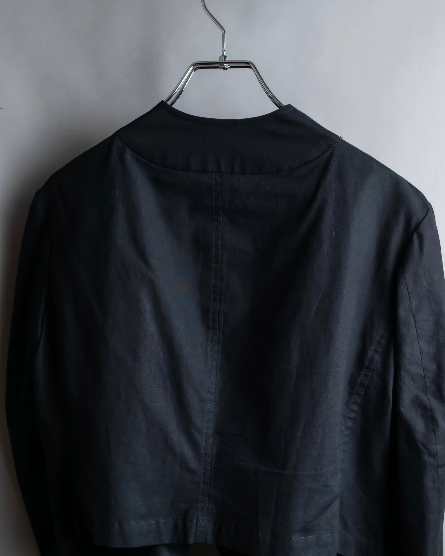 "Y's" No collar cotton short length spencer jacket