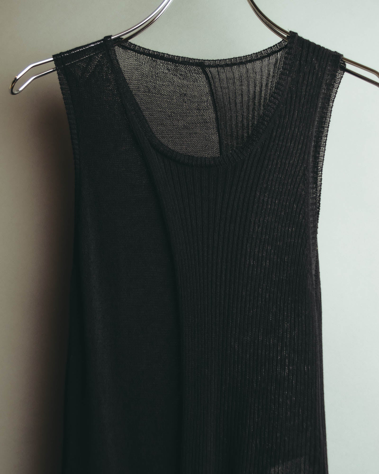 “Yohji Yamamoto” 2010’s sheer cotton ribbed long dress