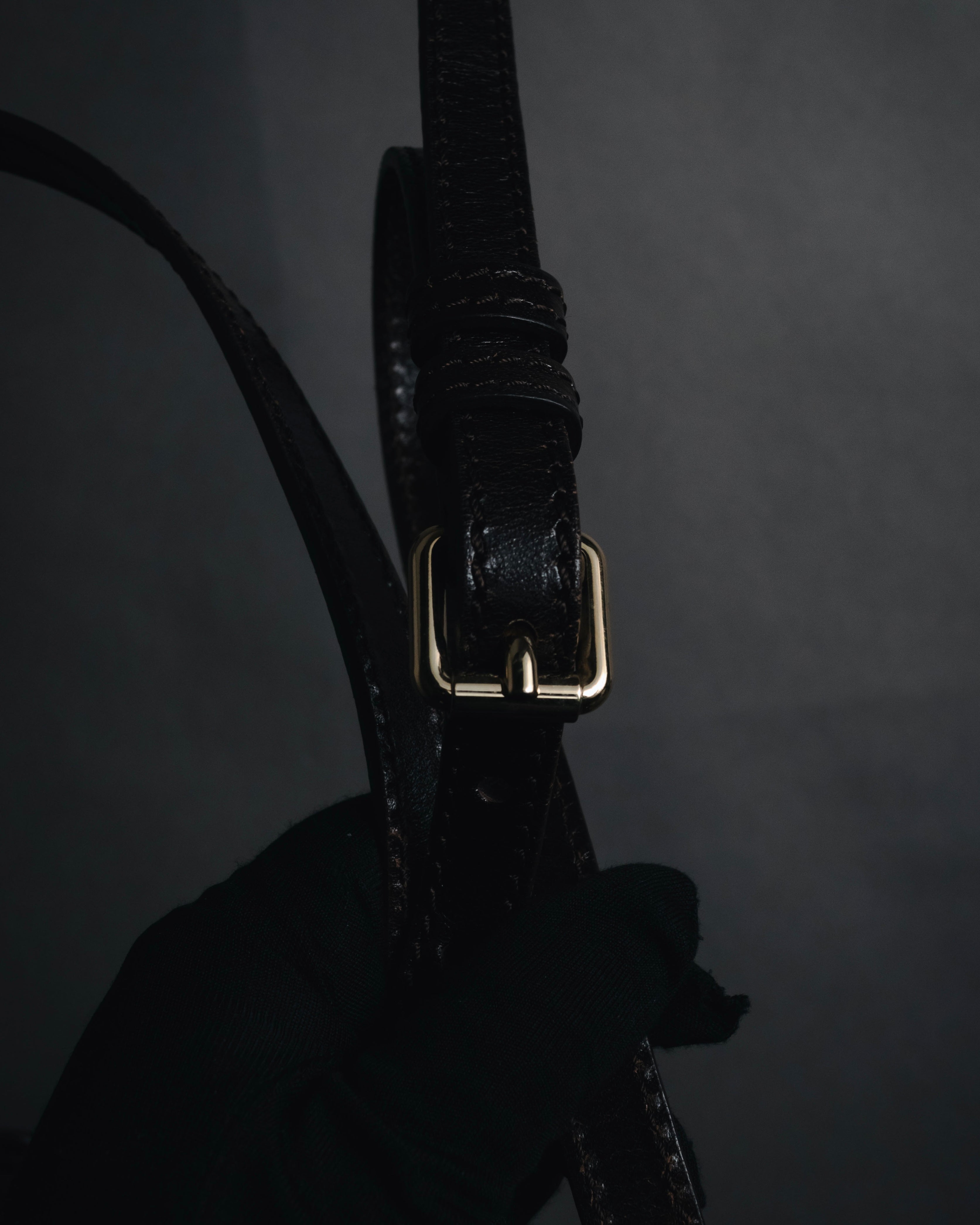 "BURBERRY" 09’s-18’s Leather bucket house check lining bag