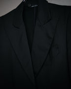 “GUCCI” Early 2000s satin peak lapel tailored jacket