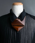 "ESCADA" 100% wood vintage triangle necklace