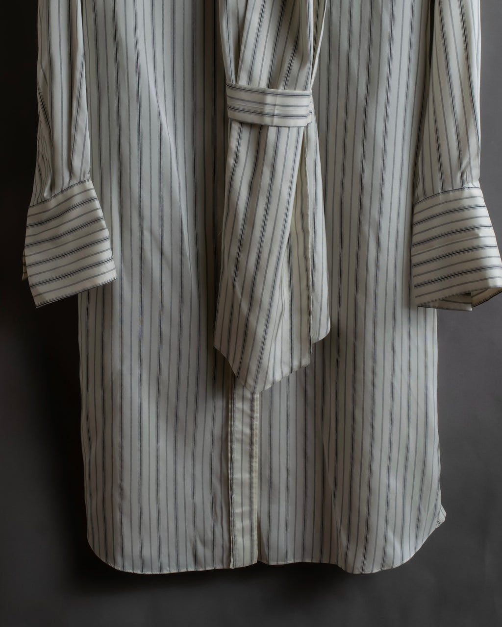 "MAISON MARGIELA" 16SS bowtie design striped long shirt