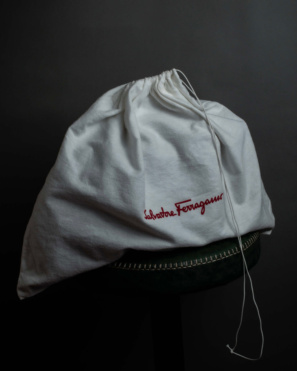 "Salvatore Ferragamo" Gathered form Gancini motif design suede hand bag