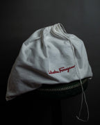 "Salvatore Ferragamo" Gathered form Gancini motif design suede hand bag