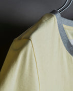 "MAISON MARGIELA"
Pastel yellow color box silhouette T-shirt
