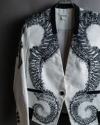 "HELMUT LANG" Seahorse motif design short jacket