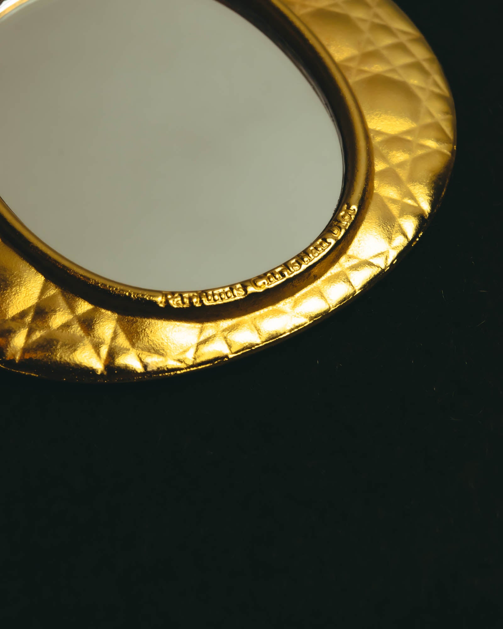 "Christian Dior" Gold cannage compact mirror