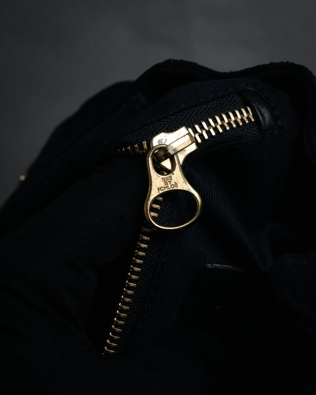 “SEE BY CHLOÉ” 2010’s Croc embossed suede drawstring bag