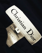 –SPECIAL– "Christian Dior" 80's-90's Sculptural high-neck long dress