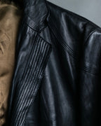 Leather Diagonal Single Jacket