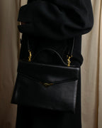 "JUNKO KOSHINO" Geometric motif design 2-way leather shoulder bag