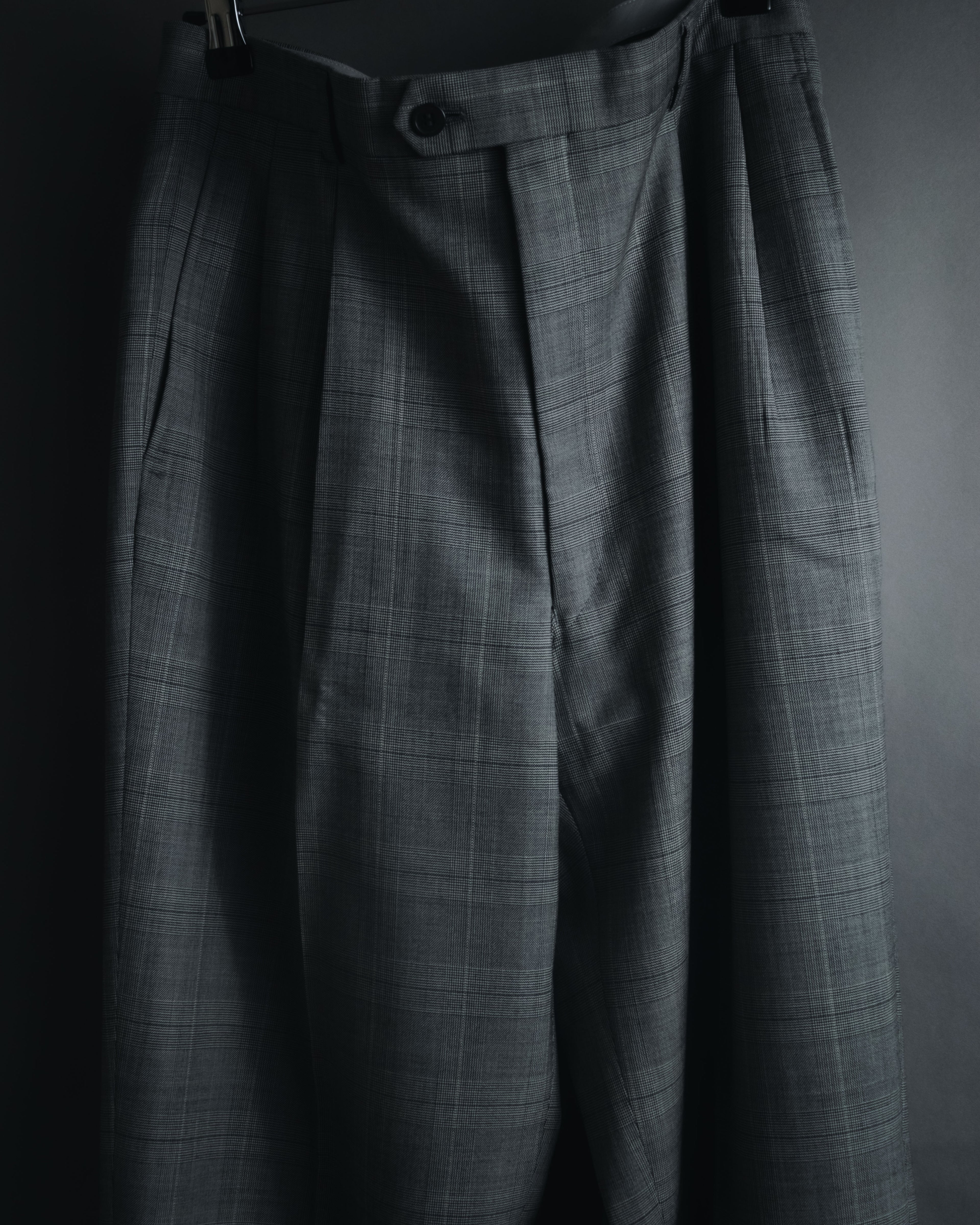 "YVES SAINT LAURENT" 80’s-90’s glen check tailored suit set