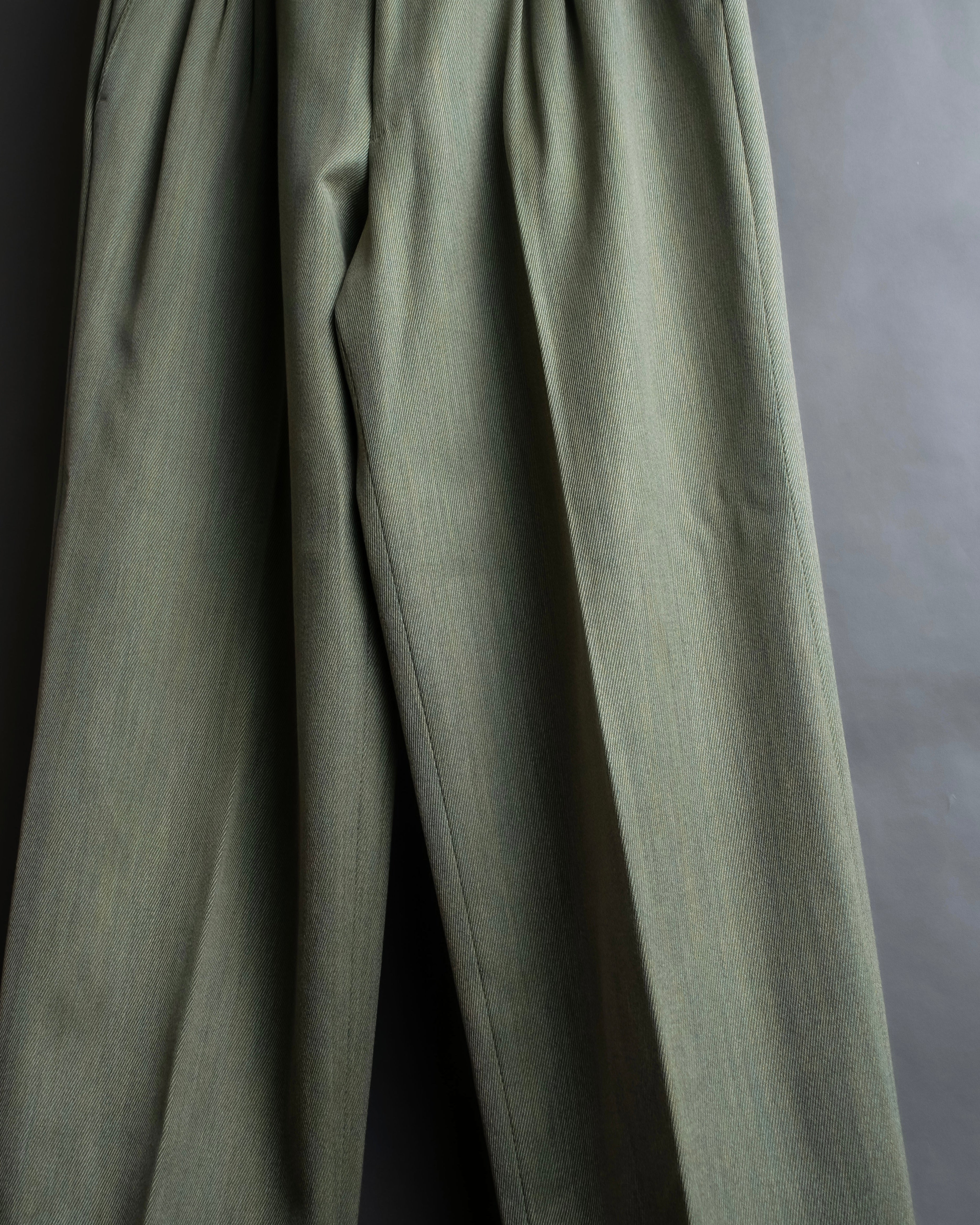 Vintage khaki green wide slacks