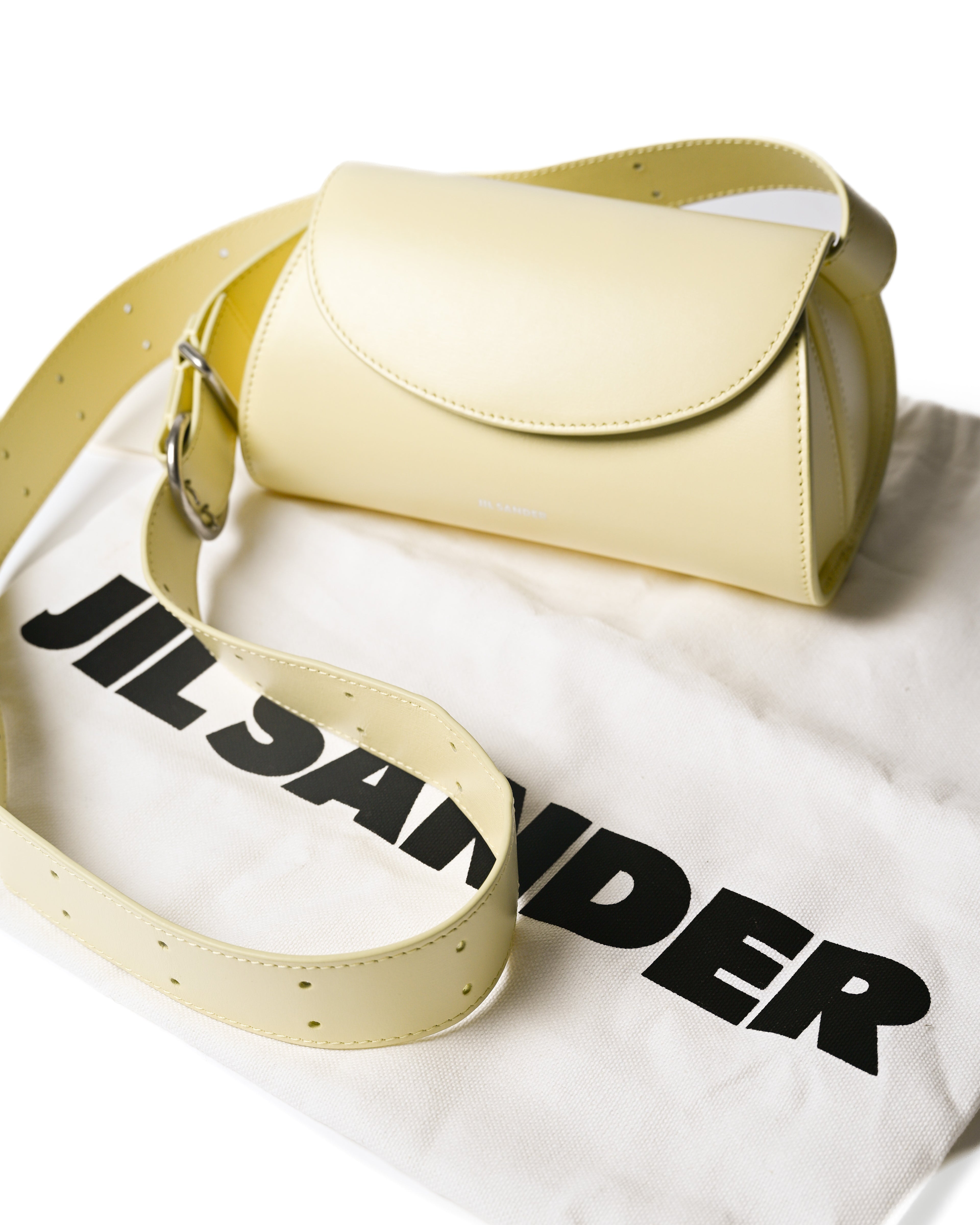 JIL SANDER/ “Cannolo” Mini Flap Shoulder Bag Lemon Yellow