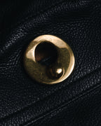 "YVES SAINT LAURENT" 2008-2012 Muse to icon clasp leather and canvas top handle bag