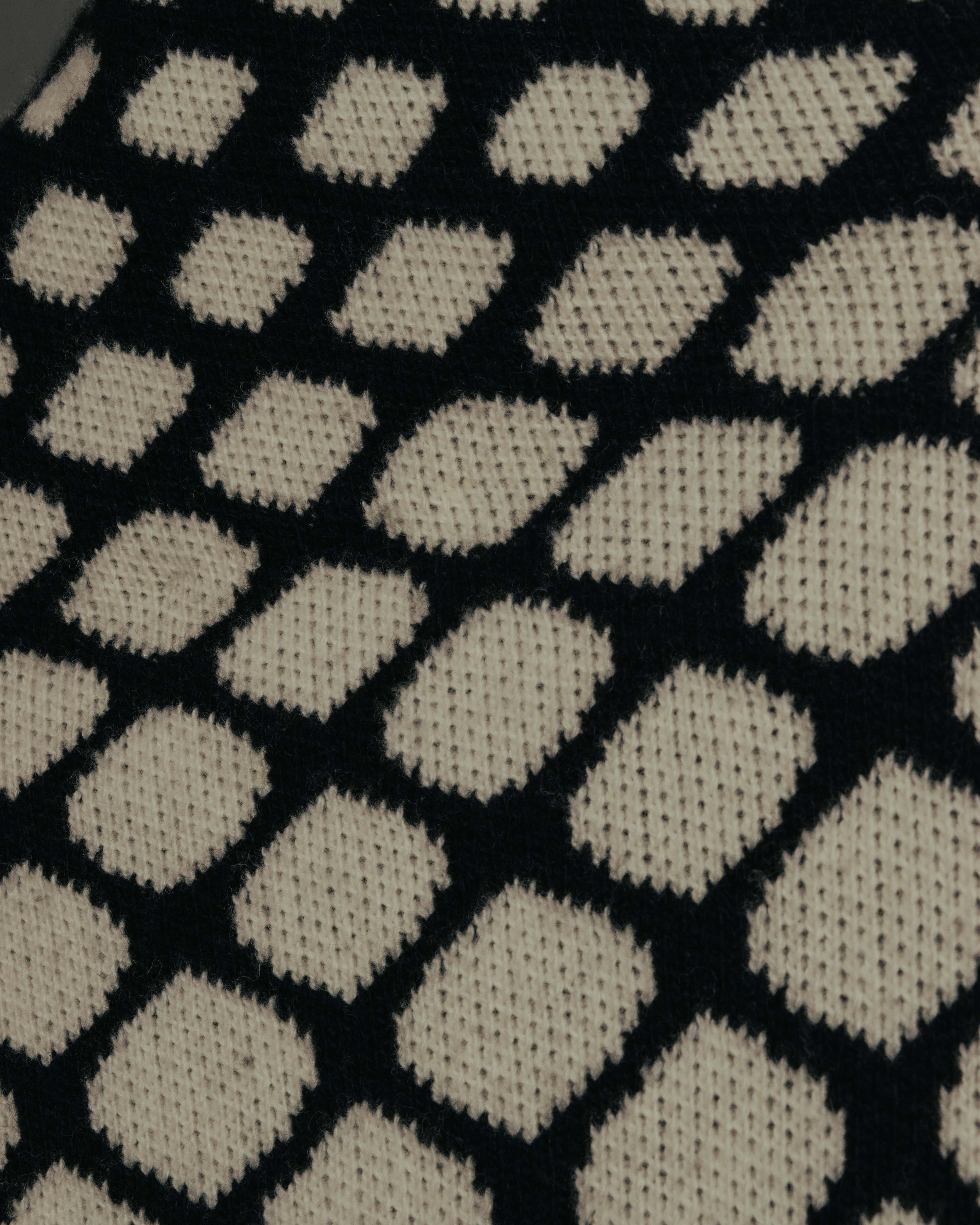 "VALENTINO" 20's Oversized diamond jacquard turtleneck knit sweater