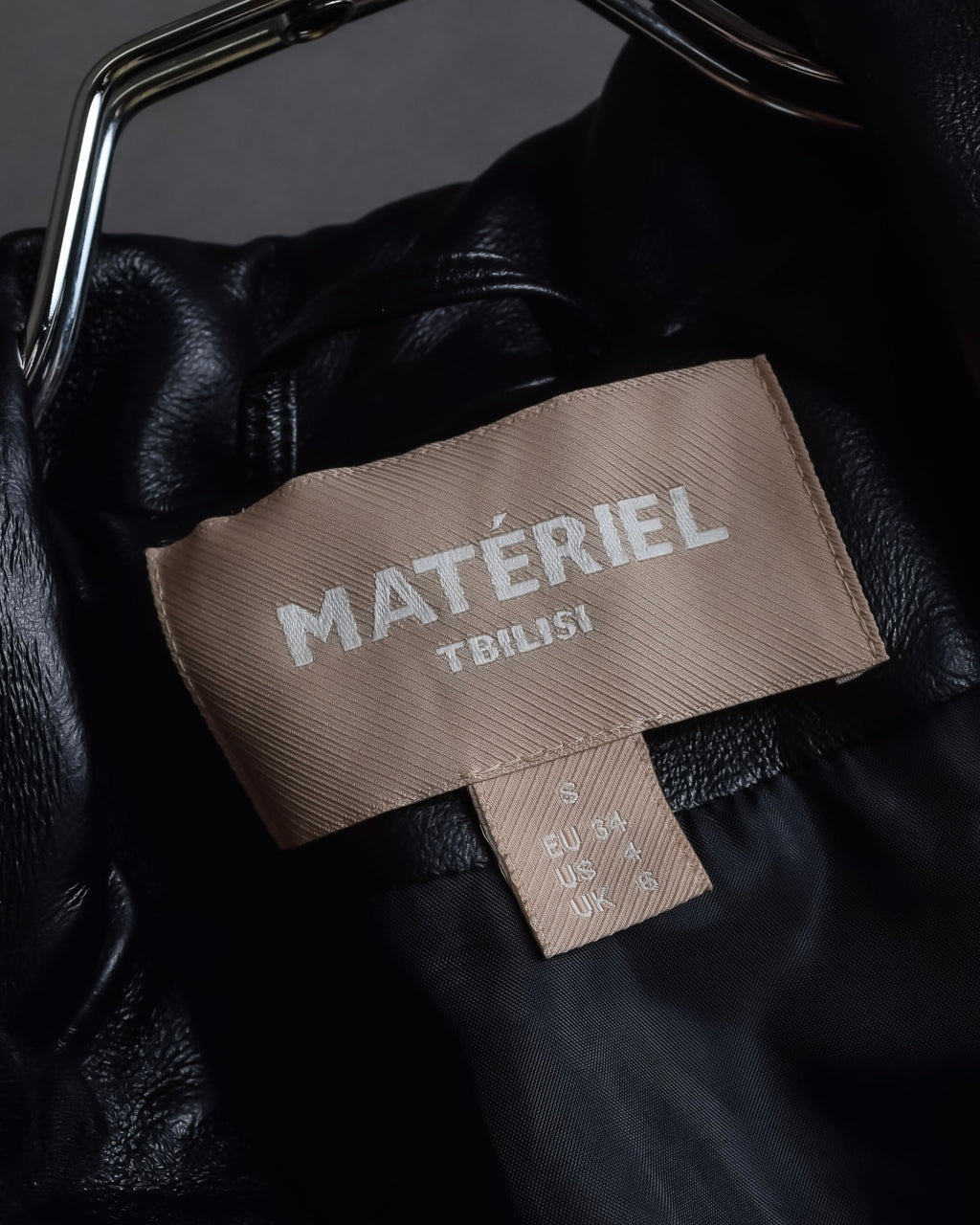 "MATÉRIEL TBILISI" Draped belted synthetic leather long jacket