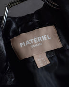 "MATÉRIEL TBILISI" Draped belted synthetic leather long jacket