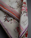 “GUCCI” Botanical printed silk scarf