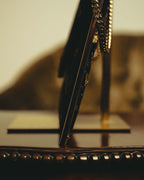 "VALENTINO" 80's-90's Ornately embroidered velvet chain shoulder bag