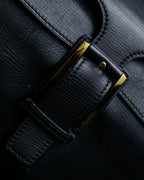 "GUCCI" Double flap design grained leather one-handle bag