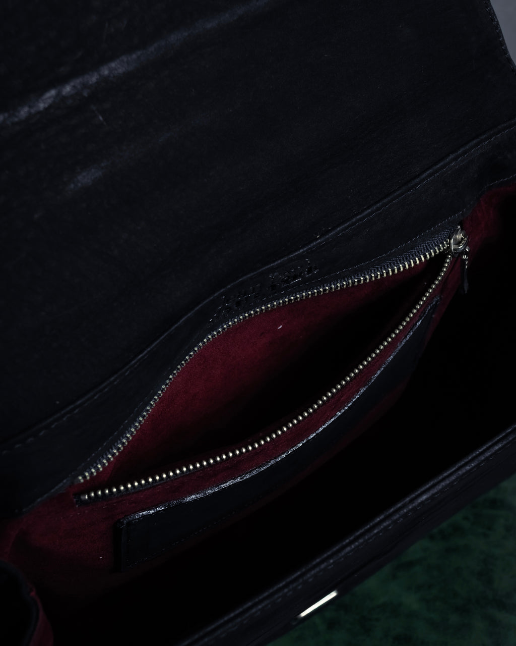 "JEAN PAUL GAULTIER" Front clasp design suede leather hand bag