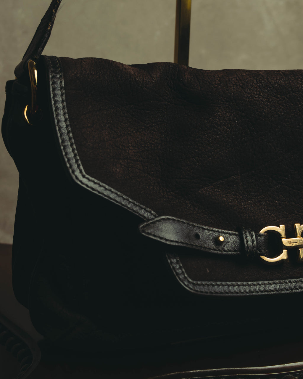 "Salvatore Ferragamo" 00's-10's Gancini leather shoulder bag
