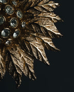 Christian Dior Floral Sunburst Crystal Brooch